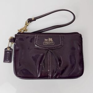 Coach Vintage Y2K Dark Purple Patent Leather Wristlet